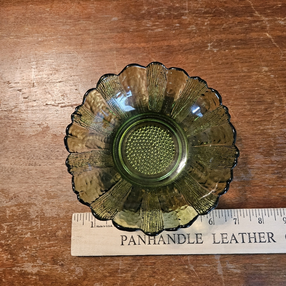 Vintage Green Glass Bowl